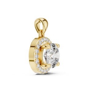 Celestial Glow : Round Halo Lab Diamond Pendant